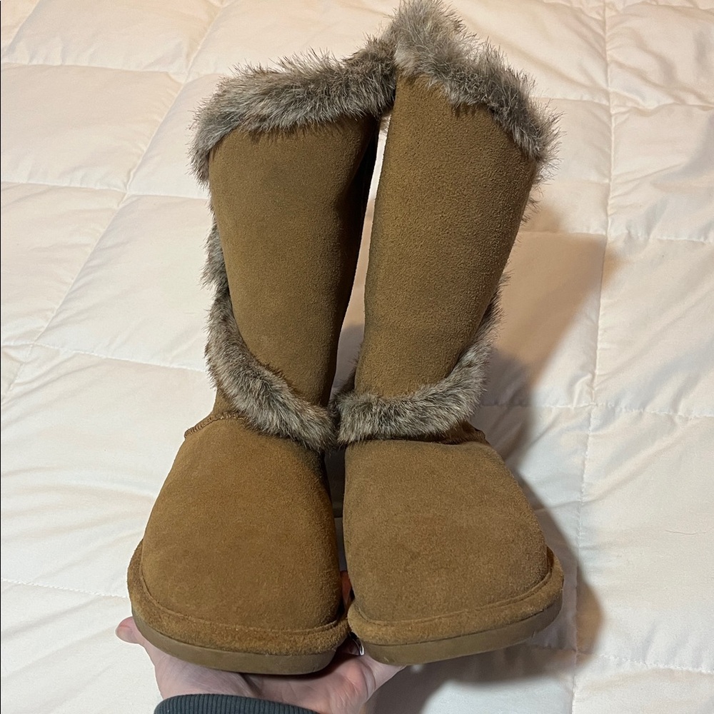 Bearpaw Fur Suede Boots - Picture 3 of 8